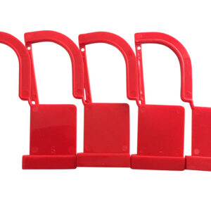 Precinto de seguridad de plástico para contenedores de esterilización GIMA – Sello de garantía con pin de 2,7 cm conforme a ISO 11140 (Ref. GM37330, GM37340, GM37341) · Caja de 100 unidades