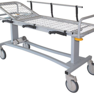 PROFESSIONAL PATIENT TROLLEY with side rails and oxygen cylinder holder