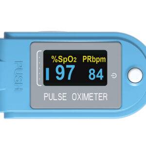 Pulsioxímetro de dedo GIMA OXY-9 con Bluetooth – Monitor de SpO2 y frecuencia de pulso (PR) con almacenamiento de 1000 registros y App PHMS · Ref. 35078