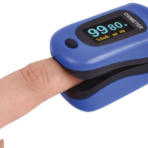 Pulsioxímetro de dedo OXY-4 GIMA – Monitor de SpO2, frecuencia de pulso e índice de perfusión (PI) con pantalla orientable en 4 direcciones y alarma (Ref. GIMA 35091, azul)