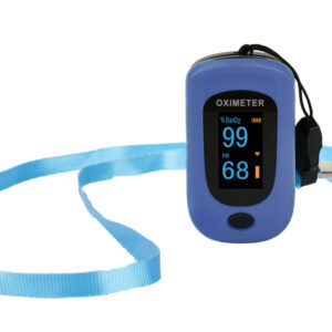 Pulsioxímetro de dedo OXY-4 GIMA – Monitor de SpO2, frecuencia de pulso e índice de perfusión (PI) con pantalla orientable en 4 direcciones y alarma (Ref. GIMA 35091, azul)