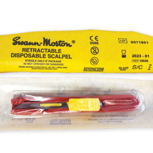 Quita Puntos (Stitch Cutter) Swann-Morton con Hoja Retráctil de Acero Inoxidable – Estéril y Desechable, Caja de 25 uds (Ref. 22450)