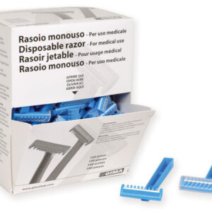 Rasuradoras Quirúrgicas Desechables GIMA – No Estériles con Cuchilla de Acero Inoxidable, Monolama, Doble Hoja y a Doble Cara con Peine (Ref. 27080, 27081, 27082)