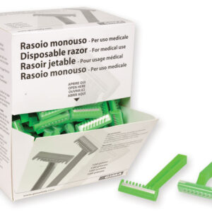 Rasuradoras Quirúrgicas Desechables GIMA – No Estériles con Cuchilla de Acero Inoxidable, Monolama, Doble Hoja y a Doble Cara con Peine (Ref. 27080, 27081, 27082)