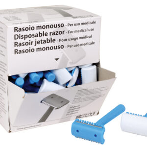 Rasuradoras Quirúrgicas Desechables GIMA – No Estériles con Cuchilla de Acero Inoxidable, Monolama, Doble Hoja y a Doble Cara con Peine (Ref. 27080, 27081, 27082)