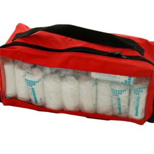 RED BIG POUCH WITH HANDLE