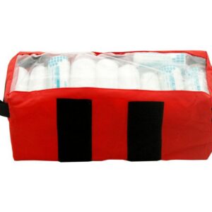 RED BIG POUCH WITH HANDLE