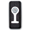 Reloj de Enfermera de Silicona GIMA – Redondo, con Imperdible y Estuche de Aluminio (Blanco) | Ref. GM20410