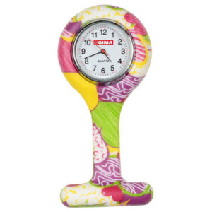 Reloj de Enfermería de Silicona Redondo con Imperdible – Cronómetro de Pulso, Frecuencia y Tiempos de Esterilización – Marca GIMA | Ref. GM20400-F