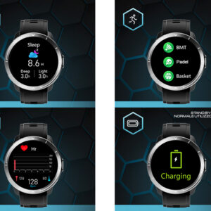 Reloj Inteligente GIMA SPORTPIX GM27233 para Deporte y Salud – 11 Parámetros, Pantalla OLED 1,3" y Resistencia IP67