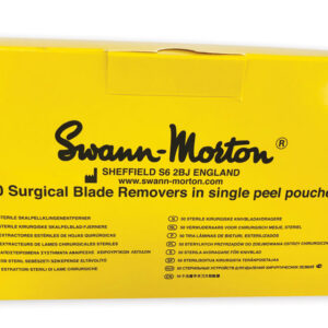 Retirador de hojas de bisturí estéril Swann-Morton (Ref. 22455) – Extracción segura para mangos n.º 3 y n.º 4 – Caja de 50 uds