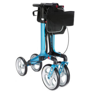 Rollator andador plegable PRINCE azul claro GIMA | Aluminio, asiento 25x45 cm, ruedas PU y carga máx. 136 kg (Ref. 43166)