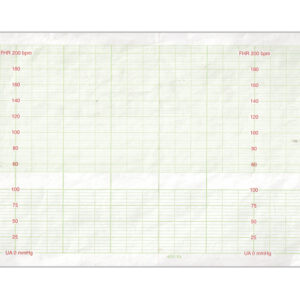 Rollo de Papel de Registro Térmico para Monitor Fetal Bionet Fetalcare FC/1400 · 152 mm × 25 m · Cuadrícula Verde · Ref. GIMA 29526 · Caja de 10 Unidades