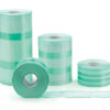 Rollos con fuelle para esterilización ELINE GIMA 100 m | Bolsa de papel médico y film PET/PP verde para vapor y óxido de etileno | Ref. GM35825