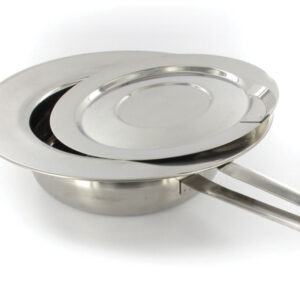 S/S BED PAN ROUND WITH LID 320x85 mm - straigth handle