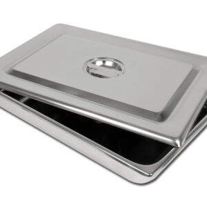 S/S INSTRUM. TRAY WITH LID - 440x320X64 mm