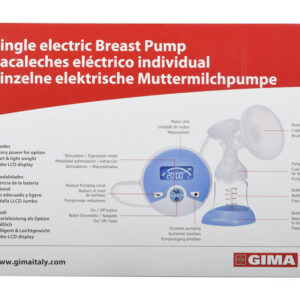 Sacaleches Eléctrico Individual GIMA 41701 – Bomba de Extracción de Leche Materna de 2 Fases con 10 Niveles de Vacío