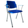 Silla apilable con reposabrazos para sala de espera y consulta | Estructura de acero cromado, asiento de plástico autoextinguible Clase 1, carga máx. 110 kg | GIMA