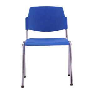 Silla apilable GIMA con estructura de acero cromado y asiento de plástico autoextinguible | Apilable hasta 20 uds., carga máx. 110 kg | Ref. GM45007-F