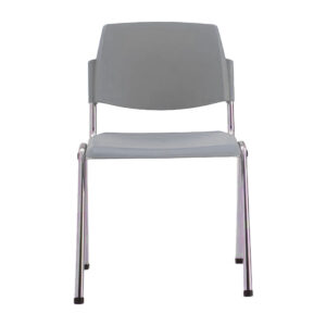 Silla apilable GIMA con estructura de acero cromado y asiento de plástico autoextinguible | Apilable hasta 20 uds., carga máx. 110 kg | Ref. GM45007-F