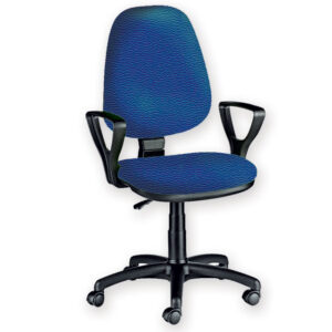 Silla de consulta y oficina CUNEO con reposabrazos | Tapizada en leatherette (similpiel), base giratoria de polipropileno con ruedas y respaldo móvil de contacto permanente | GIMA (Ref. 45075 / 45076)