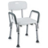 Silla de ducha con respaldo y reposabrazos GIMA – Estructura de aluminio, altura regulable 41-54 cm y carga máx. 100 kg (Ref. 42907)