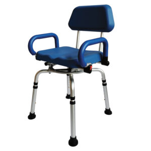 Silla de ducha giratoria con asiento y respaldo acolchados de PU, altura regulable y asiento 360° – Carga máx. 136 kg (Ref. 42912) | GIMA