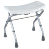 Silla de Ducha Plegable con Estructura de Aluminio y Asiento de Plástico 50 x 30 cm | Altura Regulable 44-47,5 cm y Carga de 100 kg | Ref. GM42901 GIMA