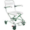 Silla de ducha plegable con ruedas, estructura de aluminio y asiento de plástico – GIMA (Ref. 42915, 100 kg)