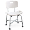 Silla de ducha reforzada con respaldo, estructura de aluminio, altura regulable 42-52 cm y capacidad 100 kg – GIMA (Ref. 42906)