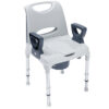 Silla de ducha y cómoda AQ-TICA GIMA - 2 en 1, aluminio y polipropileno (gris oscuro/blanco)