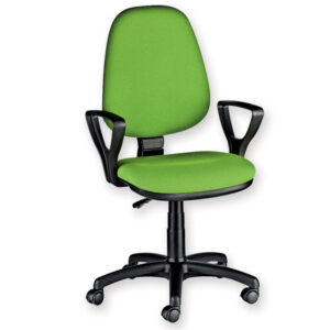 Silla de oficina CUNEO con reposabrazos y tapizado en tela | Base giratoria de polipropileno, respaldo con contacto permanente | GIMA (Ref. GM45073)
