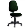 Silla de oficina ergonómica Cuneo sin reposabrazos en similpiel negro | Base giratoria de polipropileno y respaldo móvil | Capacidad 110 kg | Ref. GIMA 45065