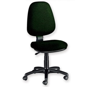 Silla de oficina ergonómica Cuneo sin reposabrazos en similpiel negro | Base giratoria de polipropileno y respaldo móvil | Capacidad 110 kg | Ref. GIMA 45065