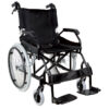 Silla de ruedas de aluminio PRINCE GIMA – Asiento 46 cm, tejido negro, plegable con frenos de mano | Ref. 43251