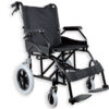 Silla de Ruedas de Tránsito GIMA 46 cm – Plegable, Tejido Negro, Frenos en Asas