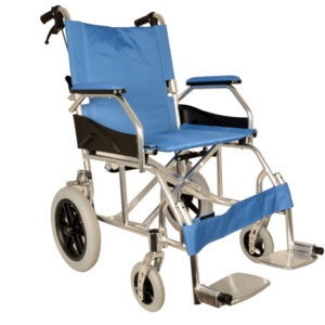 Silla de ruedas plegable de aluminio Queen azul | Ultraligera 9,5 kg, asiento 46 cm – GIMA (Ref. 43250)