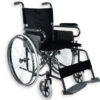 Silla de ruedas plegable Value GIMA – Asiento 41 cm, tejido nylon negro, apoyabrazos y reposapiés fijos (Ref. 43220)