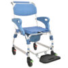 Silla Inodoro con Ruedas Smart de Aluminio Anodizado – Silla Sanitaria para Baño con Bacinilla y Tapa, Reposapiés Grande y 4 Ruedas con Freno, Capacidad 125 kg (GIMA, Ref. 43198)