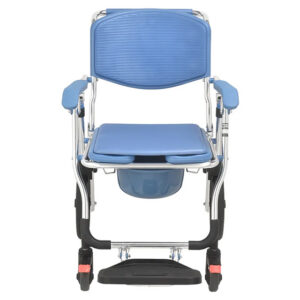 Silla Inodoro Plegable con Ruedas (Commode) – Asiento y respaldo EVA, Estructura de Aluminio, Carga máx. 125 kg – GIMA (Ref. 43202)