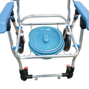 Silla Inodoro Plegable con Ruedas (Commode) – Asiento y respaldo EVA, Estructura de Aluminio, Carga máx. 125 kg – GIMA (Ref. 43202)