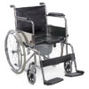 Silla Sanitaria con Ruedas y Asiento-Comodín en U Plegable – Estructura de Acero Cromado y Bacinilla (GIMA, Ref. 43283)