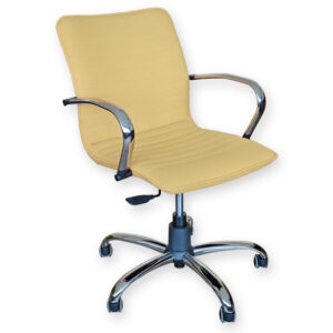 Sillón de consulta/clínico ELITE de respaldo bajo – GIMA, base y brazos de acero cromado y altura regulable por gas (Ref. GM45126-F)