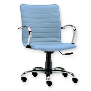 Sillón de consulta/clínico ELITE de respaldo bajo – GIMA, base y brazos de acero cromado y altura regulable por gas (Ref. GM45126-F)