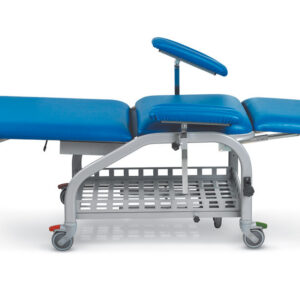 Sillón de Donación con Ruedas GIMA | Respaldo Regulable con Bomba de Gas, Reposapiés Extraíble, Tapizado Azul, Carga 150 kg | Ref. GM27561