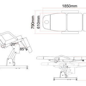 Sillón de Exploración Eléctrico AMIRA 2 Motores GIMA | Altura y Respaldo Motorizados, Carga 175 kg | Color Blanco (Ref. GM28008)
