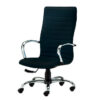 Sillón de oficina ELITE respaldo alto GIMA – Piel sintética negra, estructura de acero cromado y altura regulable con pistón de gas (Ref. 45136)