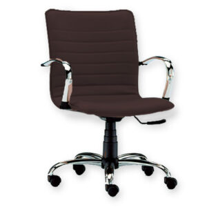 Sillón ejecutivo ELITE de respaldo bajo – GIMA – Base y brazos de acero cromado, altura regulable por gas – Ref. GM45124-F (tejido rojo)