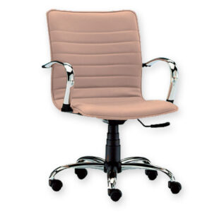 Sillón ejecutivo ELITE de respaldo bajo – GIMA – Base y brazos de acero cromado, altura regulable por gas – Ref. GM45124-F (tejido rojo)
