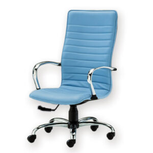 Sillón Elite de respaldo alto – Tapizado en similpiel, base de acero cromado y altura regulable por gas | GIMA (Ref. 45140)